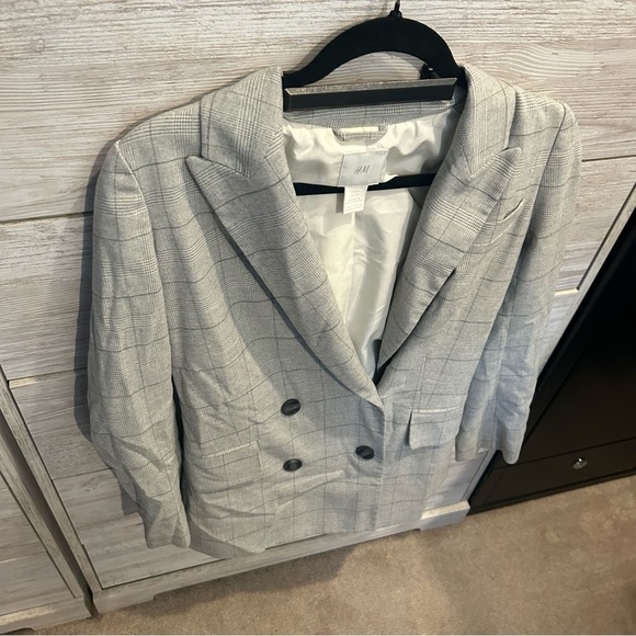 H&M oversized Jacket Blazer with buttons Grey size XS - Picture 4 of 6